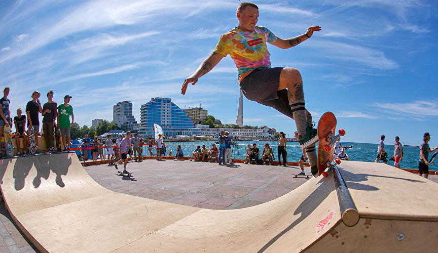 A participant of the X Fest International Extreme Sports Festival in Sevastopol