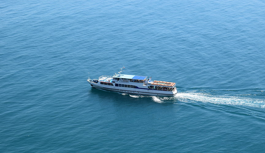 Pleasure boat off the coast of Crimea